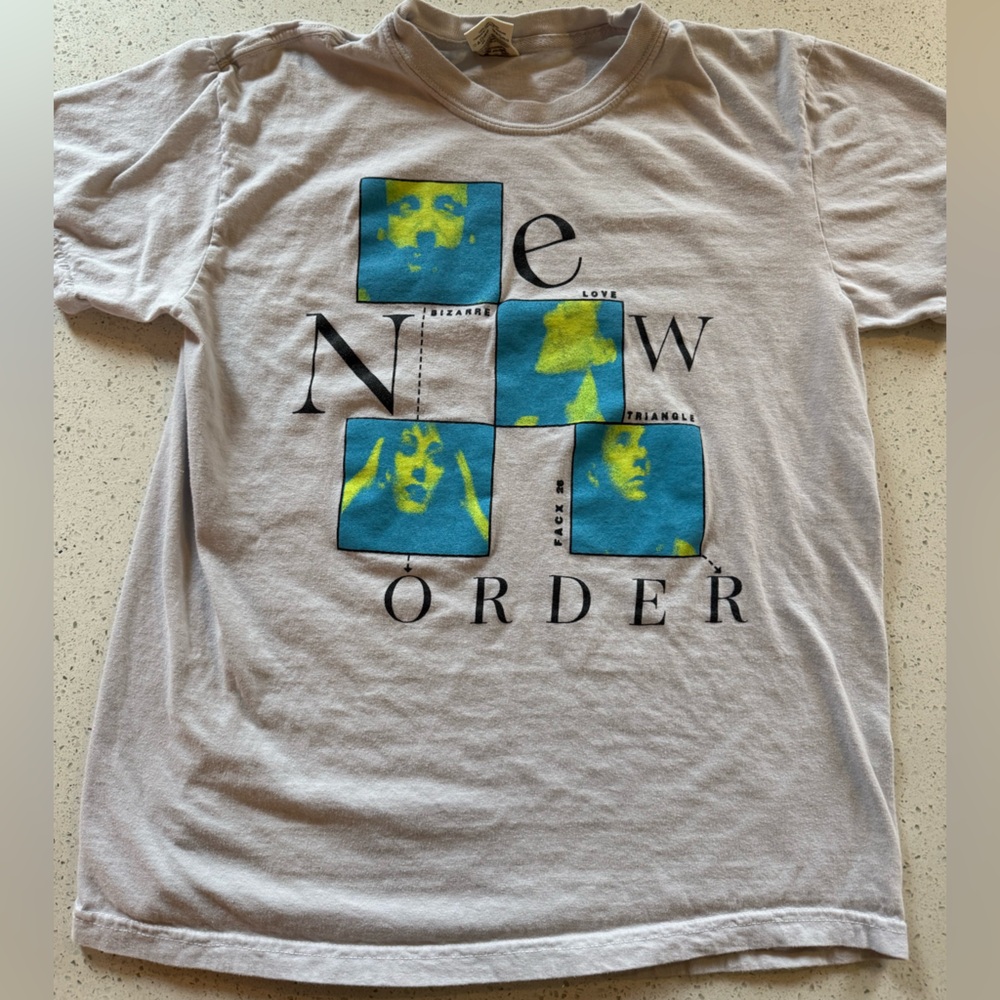 New Order 'Bizarre Love Triangle' White Comfort Colors T-Shirt Size Medium